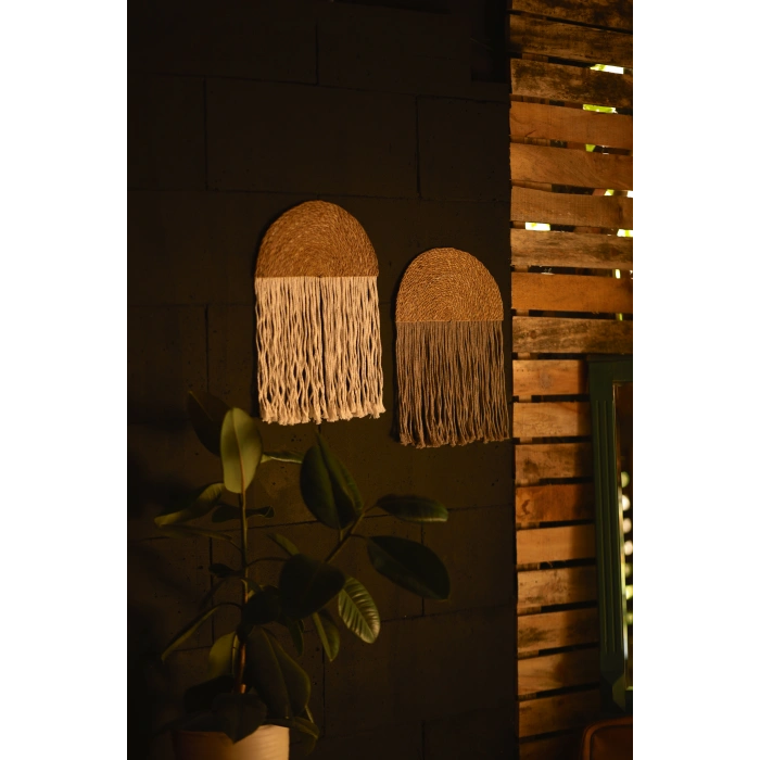 2li El Yapımı Yağmur Bulut Bohem Duvar Süsü - Kahve