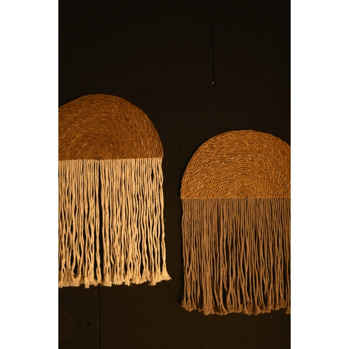 2li El Yapımı Yağmur Bulut Bohem Duvar Süsü - Kahve