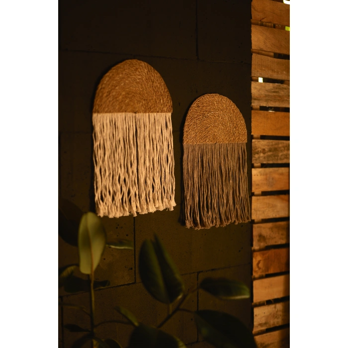 2li El Yapımı Yağmur Bulut Bohem Duvar Süsü - Kahve