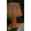 Kağıt Rafya Abajur - El Yapımı Doğal Ahşap Ayaklı Bohem Kağıt Rafya Abajur (Kablolu)