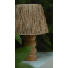 Kağıt Rafya Abajur - El Yapımı Doğal Ahşap Ayaklı Bohem Kağıt Rafya Abajur (Kablolu)
