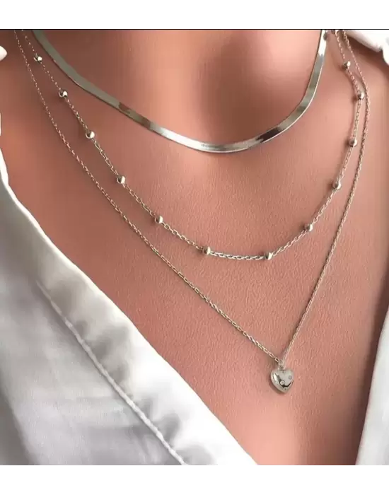 Çift Katmanlı Kolye(3Lü)