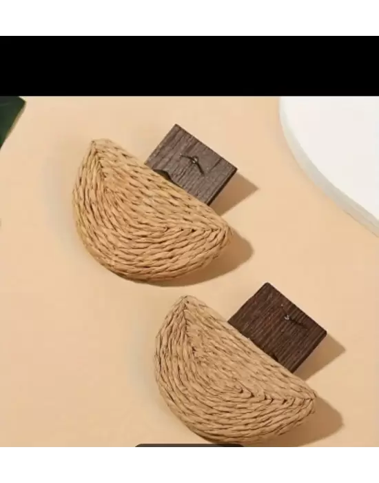 Vintage Ahşap Dokulu Küpe