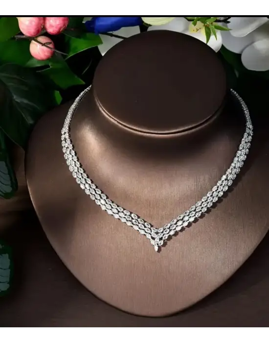 Zircon Set (Kolye Bileklik Küpe Yüzük)(2)