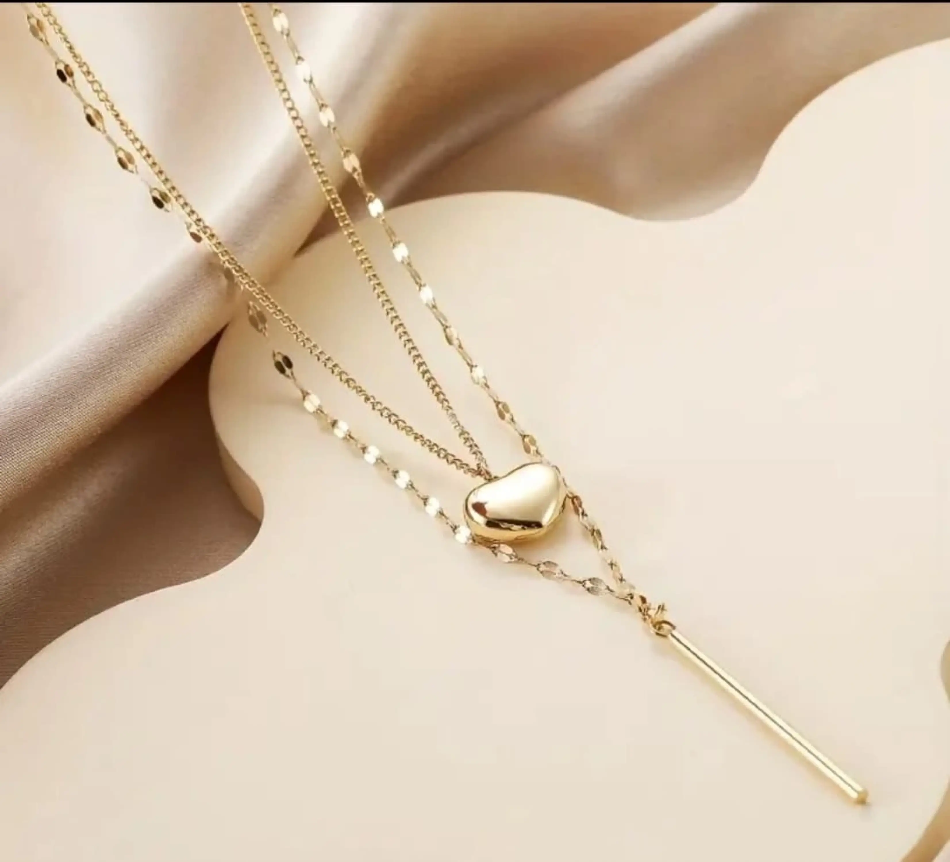 Katmanlı Kalp Kolye