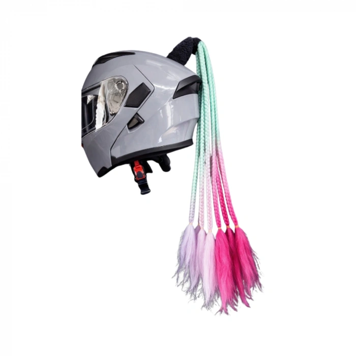 Kask Saçı Afrika Örgü Su Yeşili - Pembe Geçişli