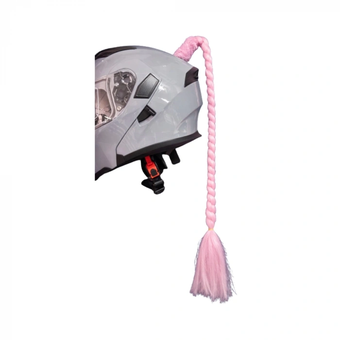 Kask Saçı Örgü Açık Pembe