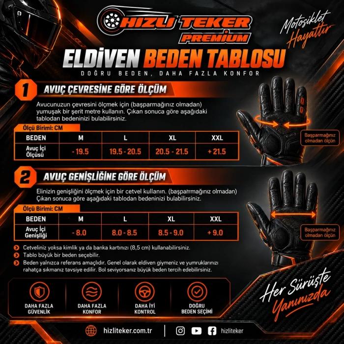 Custom Pro Yüksek Korumalı Deri Eldiven Siyah Made In Italy