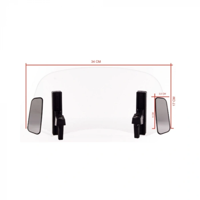 Dikiz Aynalı Asansörlü Deflektör Şeffaf