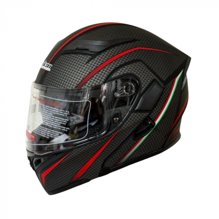 JK 902 Çene Açılır Kask Çene Açılır B1 Karbon Desen