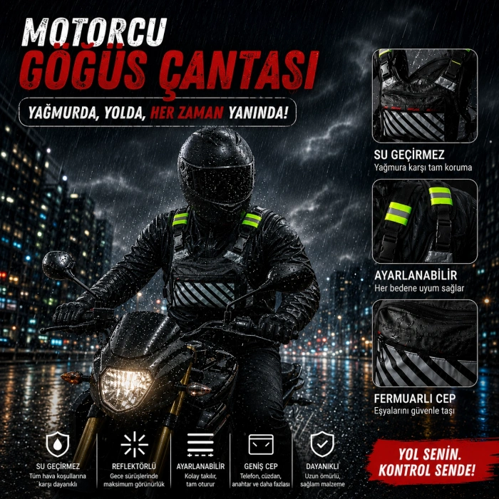 Reflektörlü Göğüs Çantası