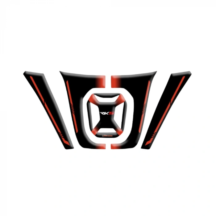 RKS Reale 125 Tank Pad Siyah Turuncu Çizgi