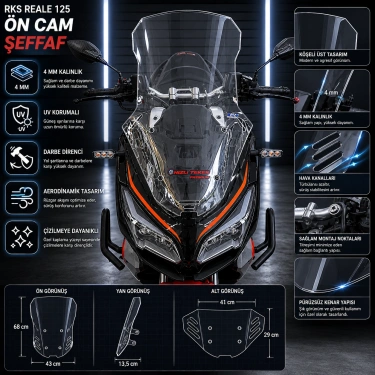RKS Reale 125 Ön Tur Camı Şeffaf