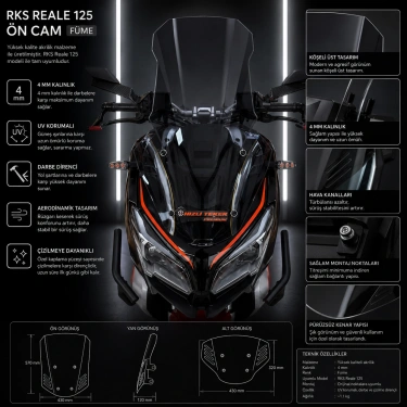 RKS Reale 125 Ön Tur Camı Füme