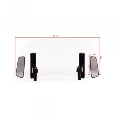 Dikiz Aynalı Asansörlü Deflektör Şeffaf
