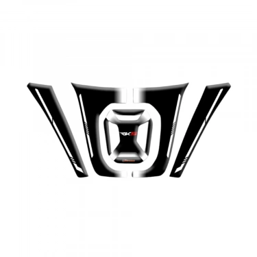 RKS Reale 125 Tank Pad Siyah Beyaz Çizgi