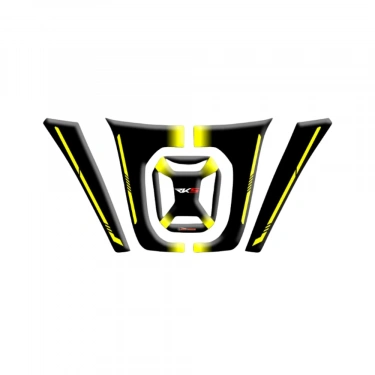 RKS Reale 125 Tank Pad Siyah Sarı Çizgili