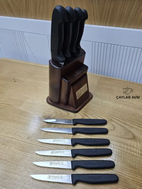 Sürbisa 10 Parça Profesyonel Mutfak Bıçak Seti - Paslanmaz Çelik Şef Bıçağı ve Standlı Set - Yerli Üretim Mutfak Takımı
