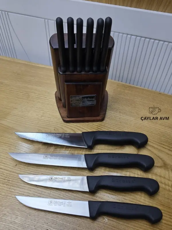 Sürbisa 10 Parça Profesyonel Mutfak Bıçak Seti - Paslanmaz Çelik Şef Bıçağı ve Standlı Set - Yerli Üretim Mutfak Takımı