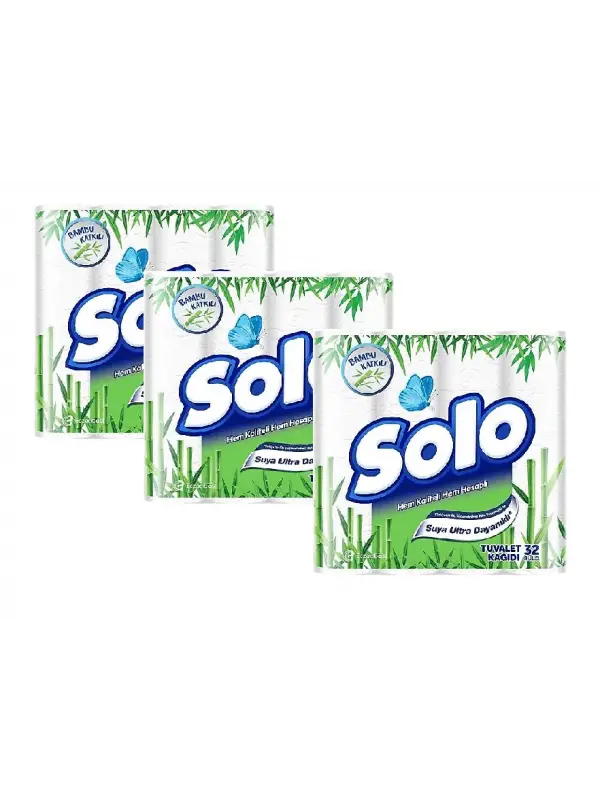 Solo 32 Li X 3 Paket 96 lı Tuvalet Kağıt Bambu