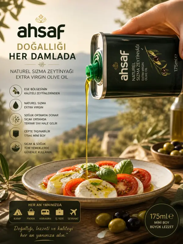 Cep Zeytinyağı 175 ml Doğal Sızma Zeytinyağı Extra Virgin Olive Oil Taşınabilir Mini Boy