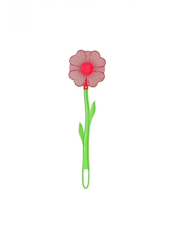Plastik Çiçek Figürlü Esnek Sineklik Sinek Raketi 5 adet