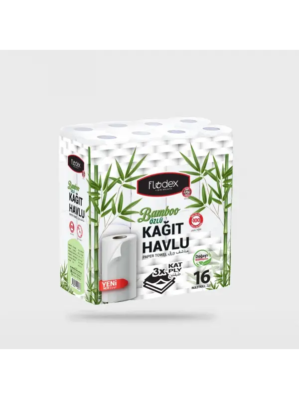Flodex 16 Lı Bambu Özlü Kağıt Havlu 3 Katlı