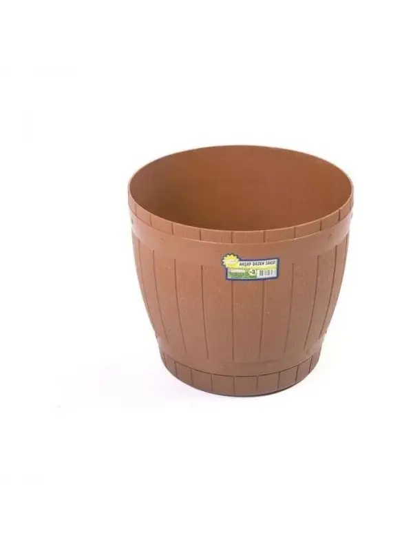 Hak Pls Naturel Ahşap Desen Saksı No:3 (6,5lt) Hp183