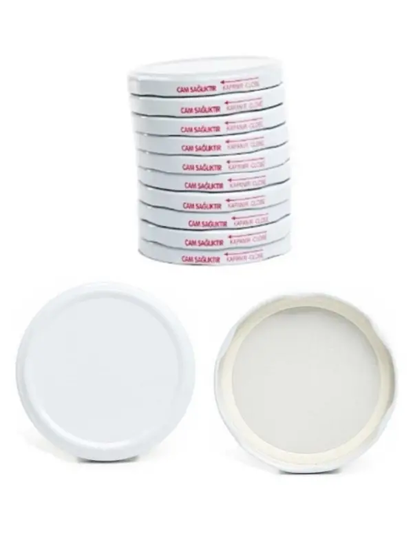 Kavanoz Kapağı 82mm 10lu Paket Beyaz Renk Vakumlu Konserve Kapağı