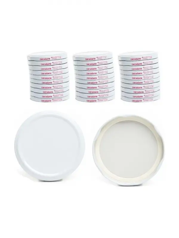 Kavanoz Kapağı 82mm 10lu Paket Beyaz Renk Vakumlu Konserve Kapağı