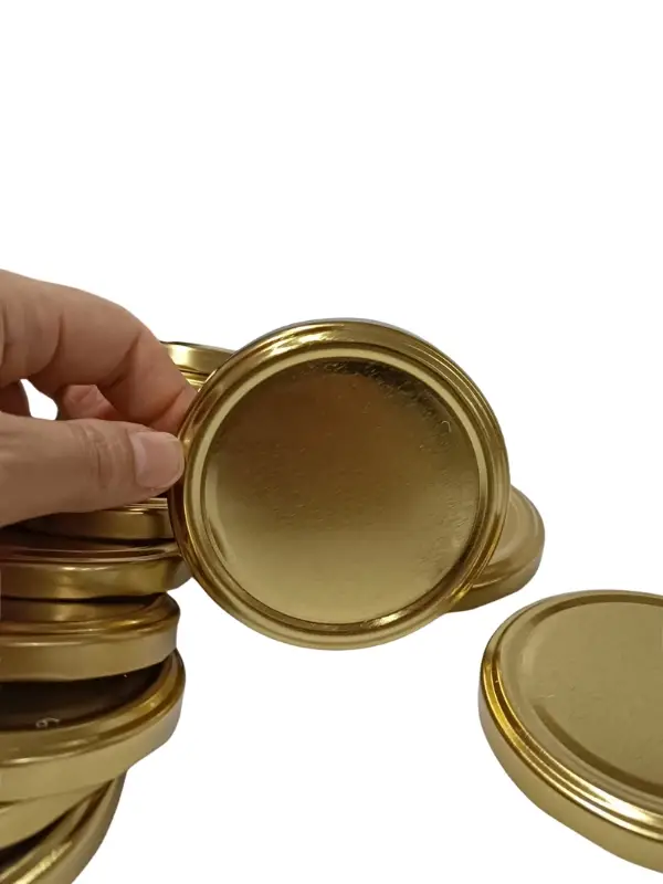 Konserve Kavanoz Kapağı 200 Adet 82mm Altın Kapak