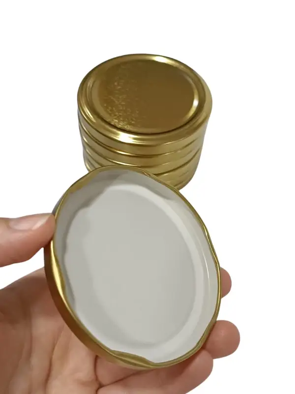 Konserve Kavanoz Kapağı 200 Adet 82mm Altın Kapak