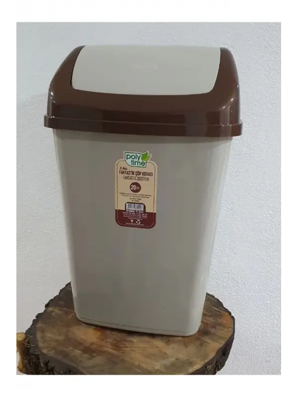 Polytime Fantastik Çöp Kovası 20 Lt E-243 Kahverengi