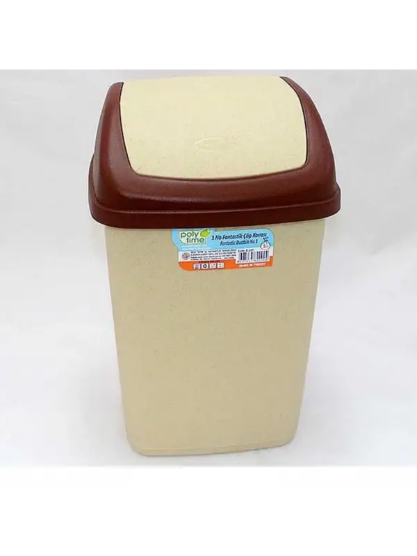 Polytime Sallanır Kapak Ofis Banyo Mutfak Bahçe Çöp Kutusu Kovası / 10 Litre
