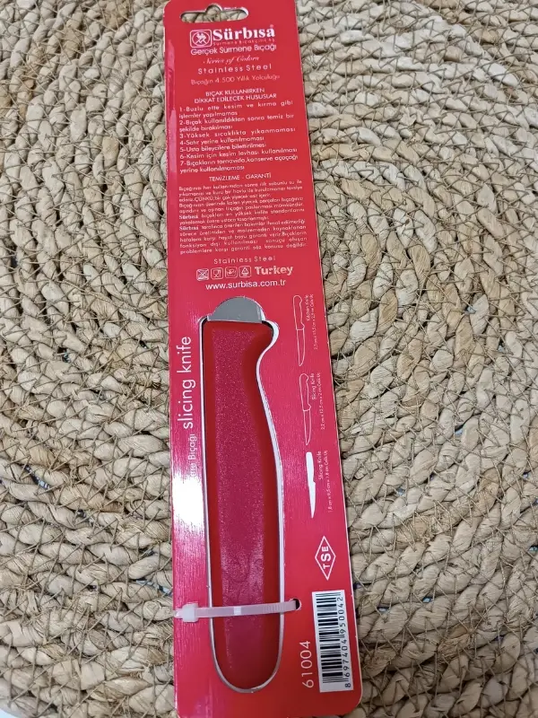 Sürmene 61004 Mutfak Bıçağı (9,50 Cm) Kırmızı