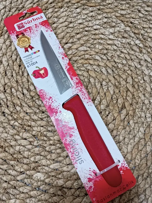 Sürmene 61004 Mutfak Bıçağı (9,50 Cm) Kırmızı