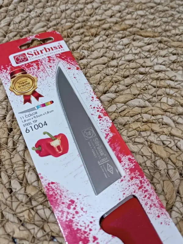 Sürmene 61004 Mutfak Bıçağı (9,50 Cm) Kırmızı