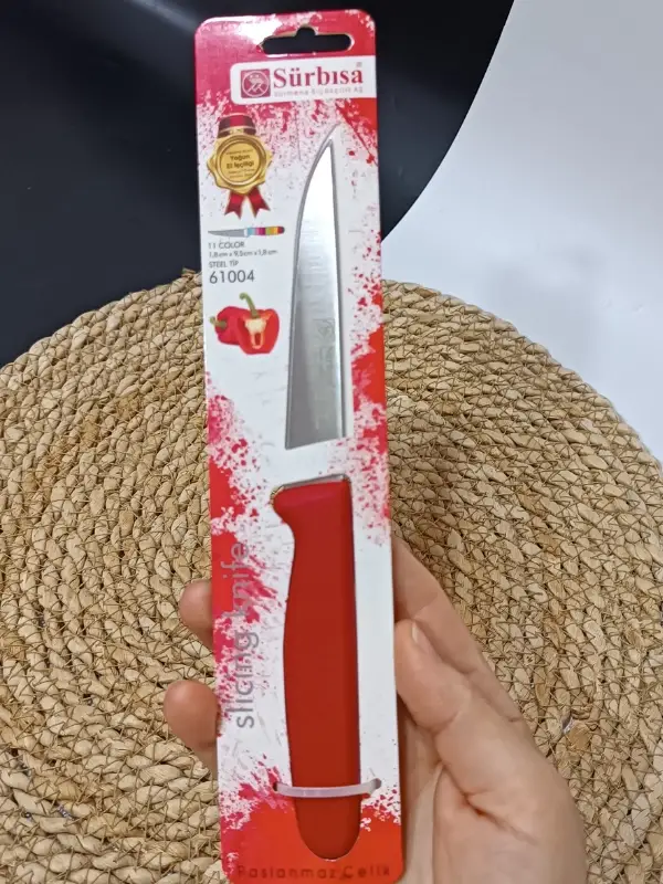 Sürmene 61004 Mutfak Bıçağı (9,50 Cm) Kırmızı