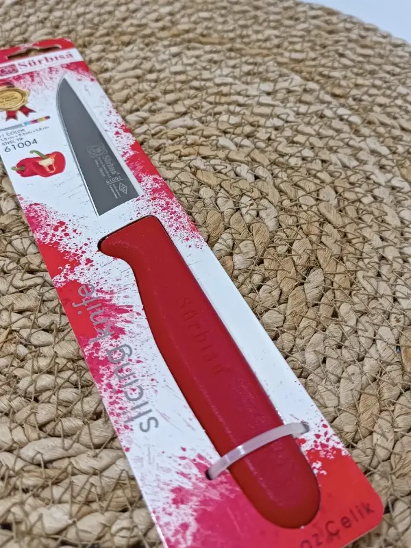 Sürmene 61004 Mutfak Bıçağı (9,50 Cm) Kırmızı