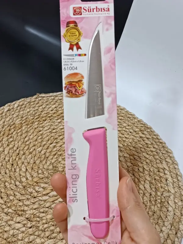 Sürmene 61004 Mutfak Bıçağı (9,50 Cm) Pembe