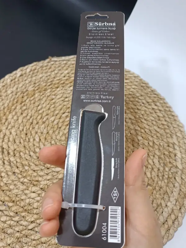 Sürmene 61004 Mutfak Bıçağı (9,50 Cm) Siyah