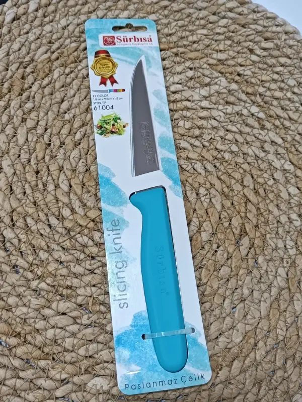 Sürmene 61004 Mutfak Bıçağı (9,50 Cm) Turkuaz