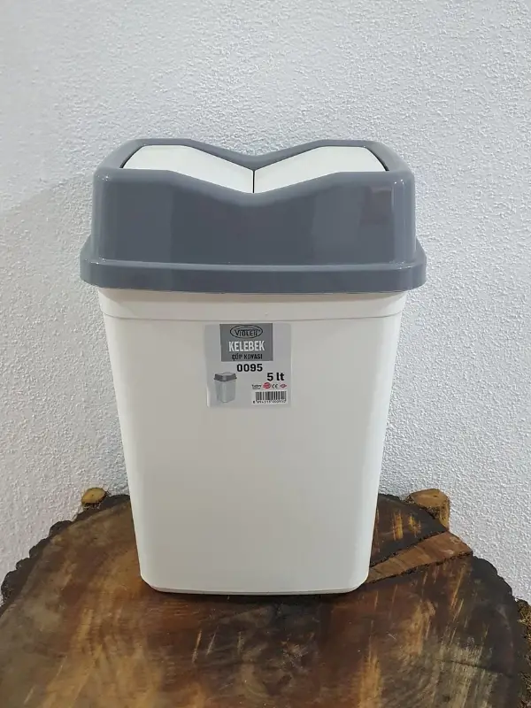 Violet Kelebek Çöp Kovası 5 Litre Beyaz