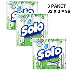 Solo 32 Li X 3 Paket 96 lı Tuvalet Kağıt Bambu