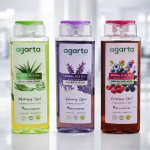 Agarta Doğal Duş Jeli Seti 3x400 ml – Aloe Vera, Lavanta, Orman Meyveli | Nemlendirici, Ferahlatıcı, Canlandırıcı + Pro Vitamin B5 Vegan