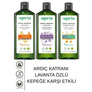 Agarta Kepeğe Karşı Şampuan Seti 3’lü 400 ml Ardıç Katranı Vegan Doğal