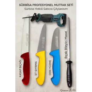 Sürbisa 3’lü Kasap Kurban Seti + Solingen Masat + Assur Kemik Kesme Testeresi