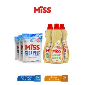 Arap Sabunu 1000 Ml x 3 Adet + Soda Plus 500 Ml x 3 Adet