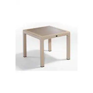 Daystone Comfort Rattan Camlı Masa Kapiçino 90*90