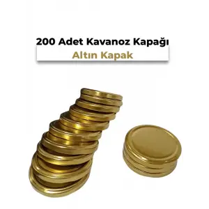 Konserve Kavanoz Kapağı 200 Adet 82mm Altın Kapak